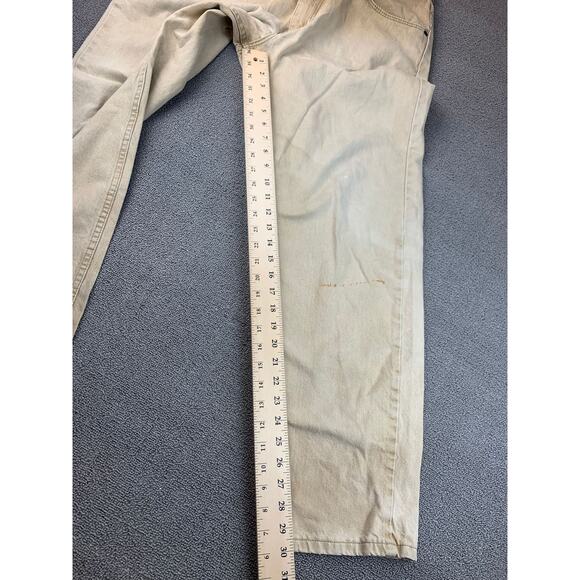 Wrangler Jeans 2000's Era Men's 36x32 Tan Denim Jeans Work Casual - Picture 8 of 16